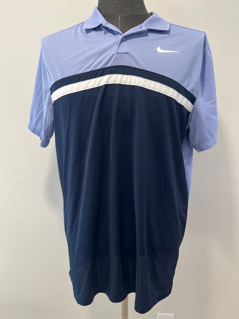 Nike Golf Polo Dark & Light Blue Men's Large